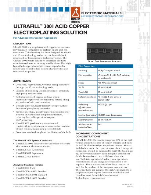 ULTRAFILL™ 3001 Acid Copper - MicroChem