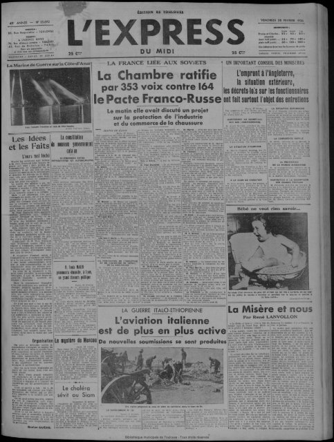28 février 1936 - Bibliothèque de Toulouse