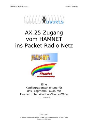 AX.25 Zugang vom HAMNET ins Packet Radio Netz