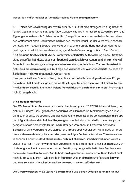schriftliche Stellungnahme - Deutscher Schützenbund eV