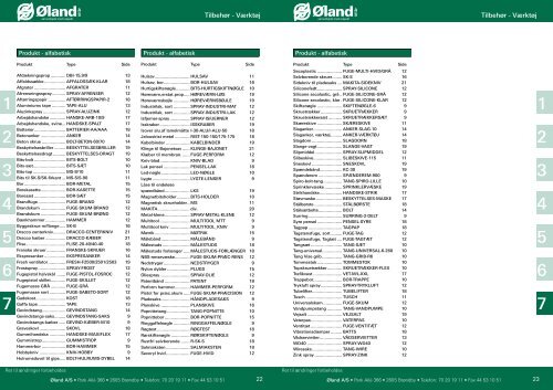 Værktøj Tætning & efterbehandling ... - Øland Online