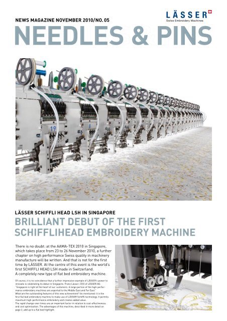 brilliant debut of The First schifflihead embroidery Machine