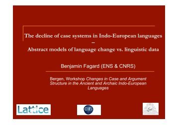 The decline of case systems in Indo-European languages ? Abstract ...