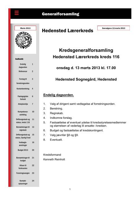 Generalforsamlingsblad 2013 - Hedensted Lærerkreds