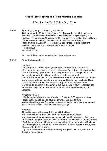 Referat af bestyrelsesmøde den 19. august 2011