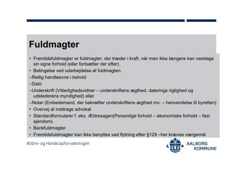 Orientering om demens og jura - Aalborg Kommune