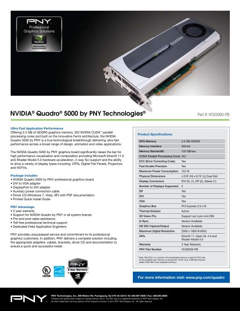 NVIDIA® Quadro® 5000 by PNY Technologies® - Servodata