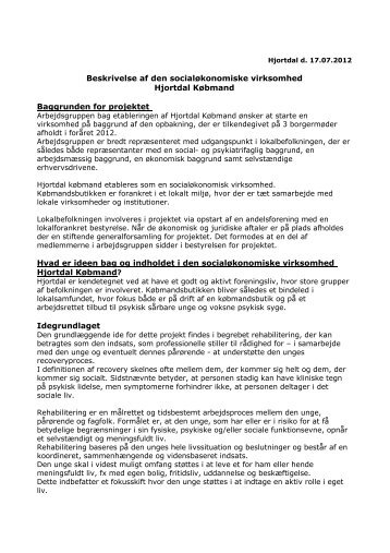 Beskrivelse af den socialøkonomiske virksomhed Hjortdal Købmand ...