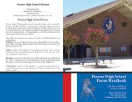 Pioneer High School Parent Handbook