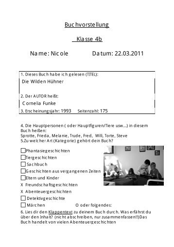 Name: Nicole Buchvorstellung Klasse 4b Nicole Datum: 22.03.2011 ...