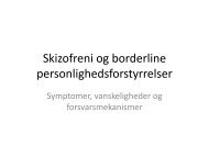 Skizofreni og borderline personlighedsforstyrrelser