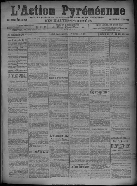 30 Septembre 1909 - Bibliothèque de Toulouse