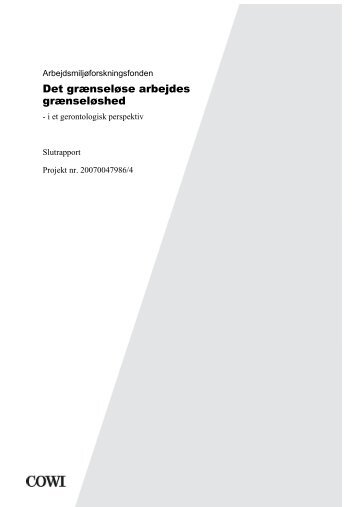 Det grænseløse arbejdes grænseløshed - i et gerontologisk ... - Cowi