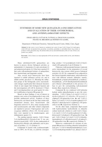 synthesis of some new quinazolin-4-one derivatives and evaluation ...