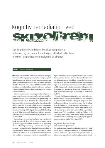 Syddansk Universitet Kognitiv remediation ved skizofreni. Bikic, Aida