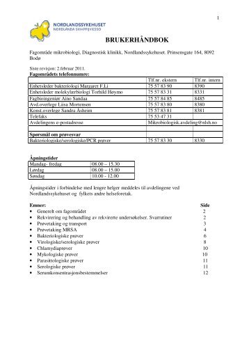 BRUKERHÅNDBOK - Nordlandssykehuset