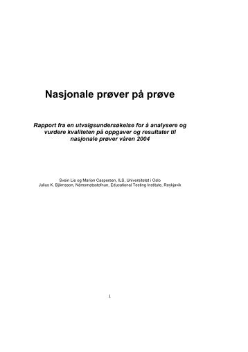 Nasjonale prøver på prøve - Udir.no