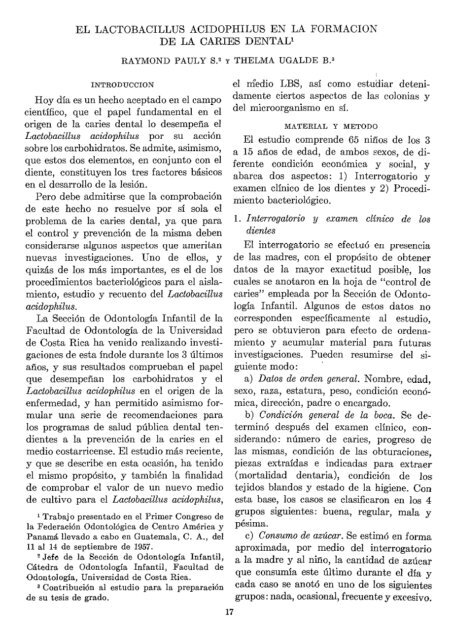 EL LACTOBACILLUS ACIDOPHILUS EN LA ... - PAHO/WHO