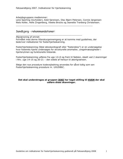 Indikationer for hjerteskanning - DFMS