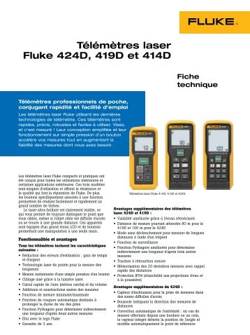 Télémètres laser Fluke 424D, 419D et 414D - Eurosgos.com