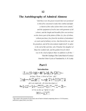 The Autobiography of Admiral Ahmose - Middle Egyptian Grammar ...