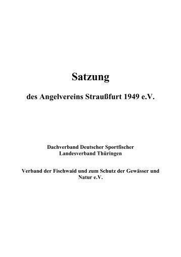 Unsere Satzung - Angelverein Straußfurt 1949 e.V.