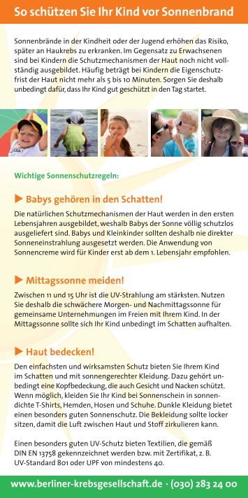 So schützen Sie Ihr Kind vor Sonnenbrand - Berliner ...