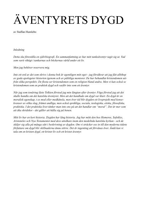 Äventyrets dygd - katolsk självbiografi (PDF)