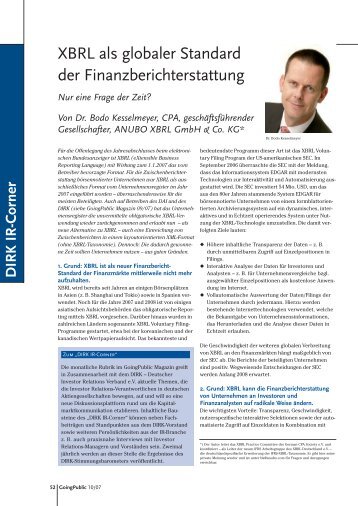 XBRL als globaler Standard der ... - GCPAS - German CPA Society