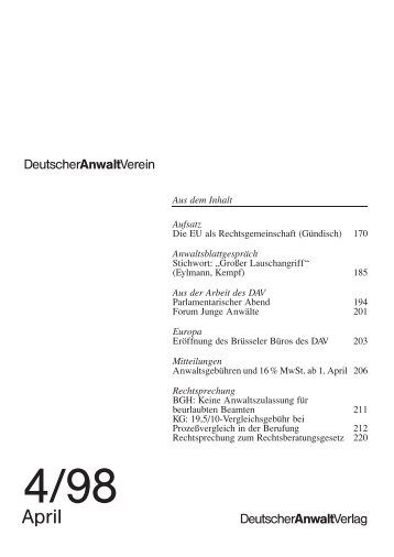 (169-224) (940,6 kB) - Anwaltsblatt - Deutscher Anwaltverein