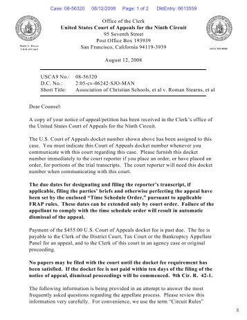 Notice of appeal