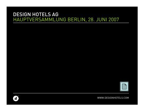 (Microsoft PowerPoint - HV_Pr\344sentation.ppt) - Design Hotels