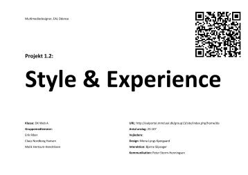 Projekt 1.2: Style & Experience - Formål med MMD