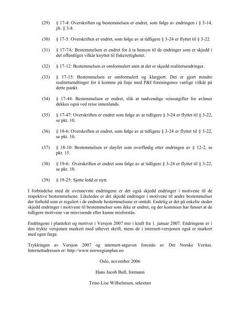 Forord Norsk Sjøforsikringsplan 1996, Versjon 2007 - Nordic Plan