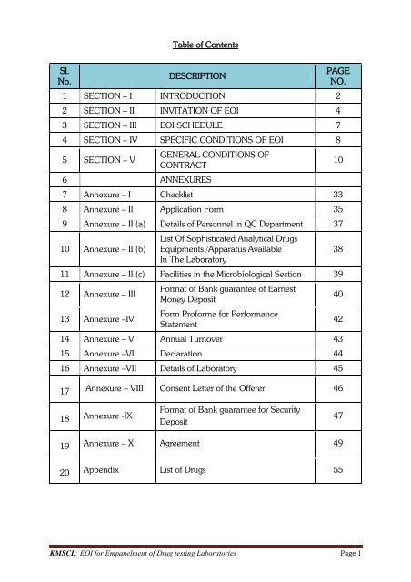 empanelment of drug testing laboratories - Kerala Medical Services ...