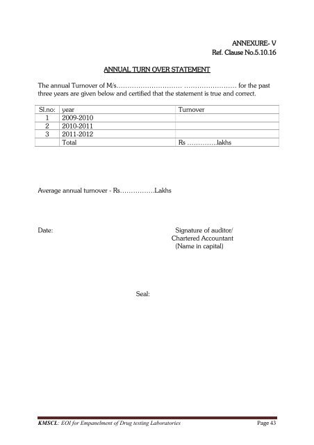 empanelment of drug testing laboratories - Kerala Medical Services ...