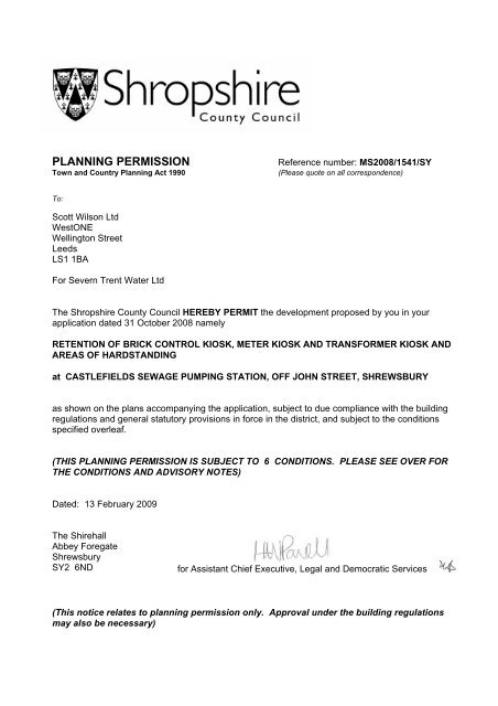 PLANNING PERMISSION - Shropshire Council