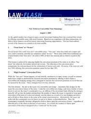 New Twists in Convertible Note Financings August 1, 2003 As the ...