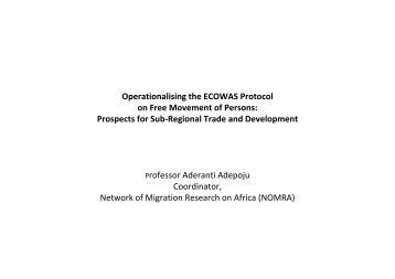 Operationalising the ECOWAS Protocol on Free Movement of Persons