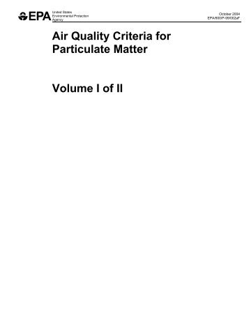 Air Quality Criteria for Particulate Matter (October 2004 ... - Capita