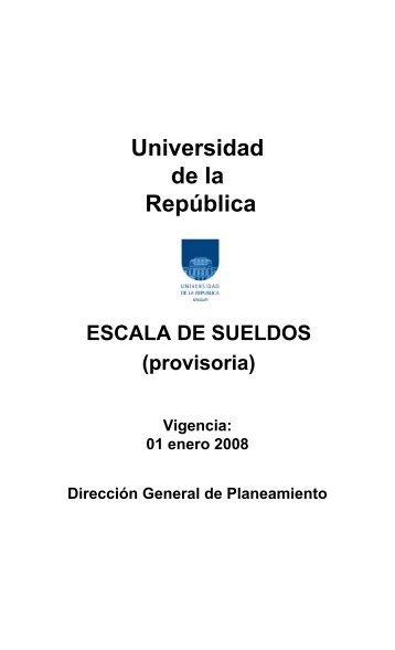 Escala de Sueldos Docente Enero 2008 Provisoria