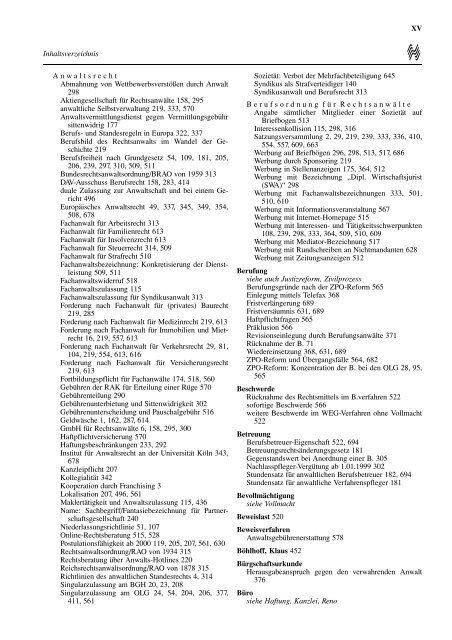 Jahresregister 2001 - Anwaltsblatt - Deutscher Anwaltverein