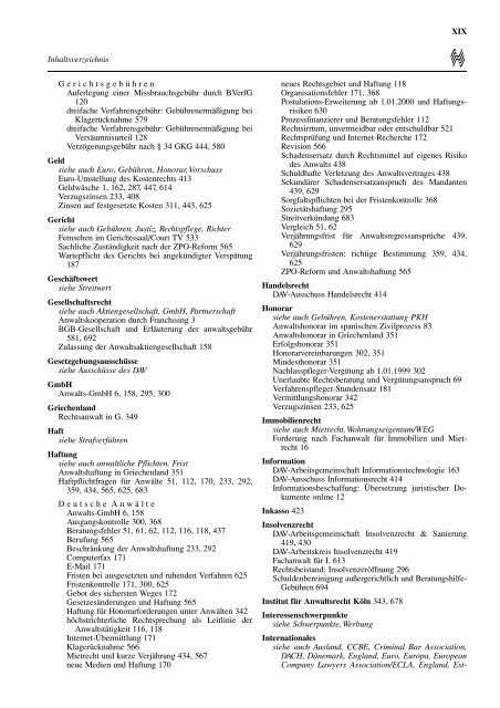 Jahresregister 2001 - Anwaltsblatt - Deutscher Anwaltverein