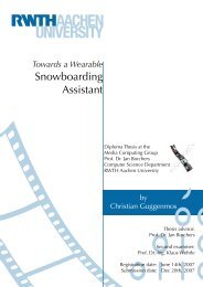 Snowboarding Assistant - The Media Computing Group - RWTH ...