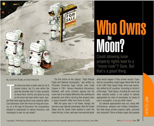 Who Owns the Moon?, SPAN July/August 2008
