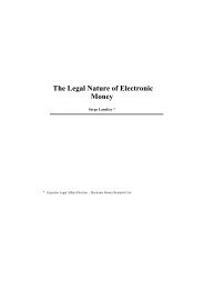 The Legal Nature Of Electronic Money