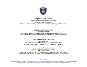 Republika e Kosovës - Ministria e Administratës Publike