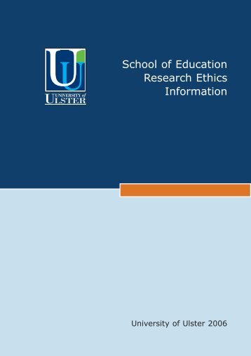 School of Education Research Ethics Information - Faculty of Social ...