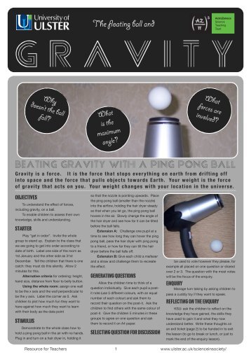 The floating ball and gravity - University of Ulster