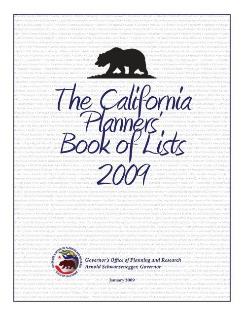 2009 - Office of Planning and Research - State of California